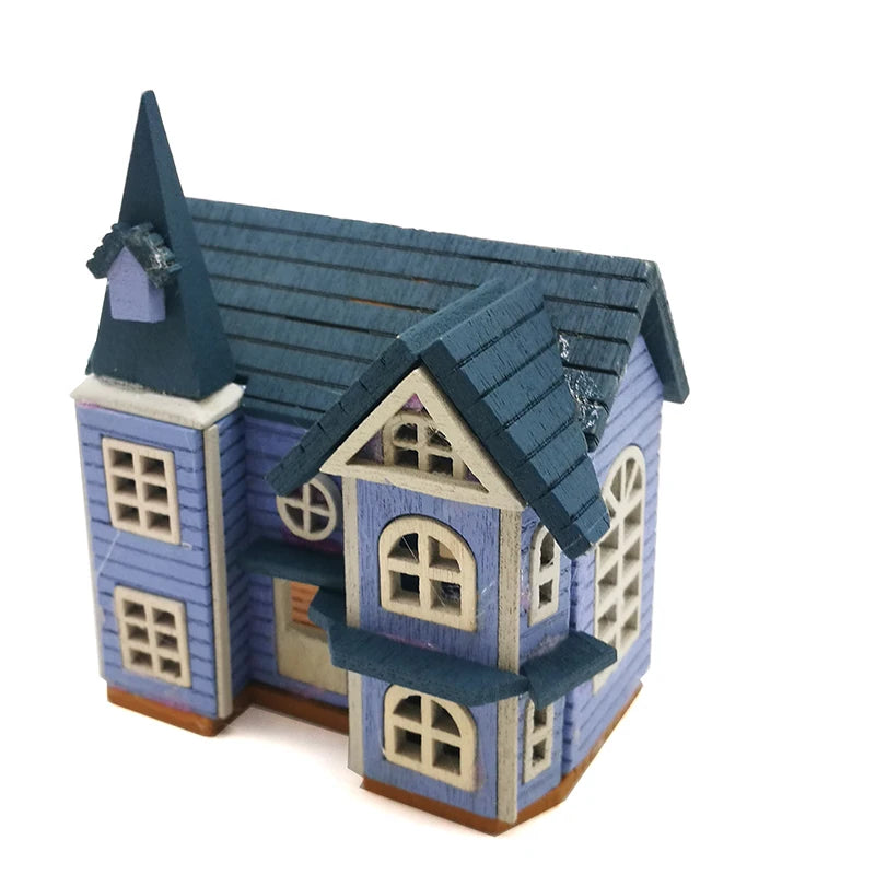 1:12 Scale Miniature Dollhouse Wooden Cottage DIY Self Assembly Doll House Accessories