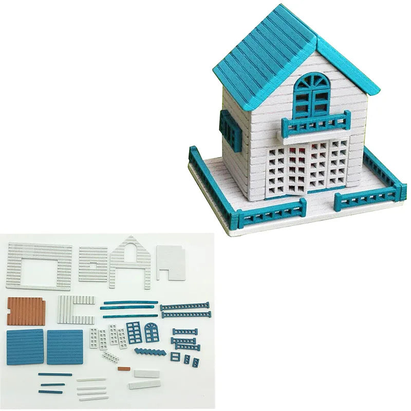 1:12 Scale Miniature Dollhouse Wooden Cottage DIY Self Assembly Doll House Accessories