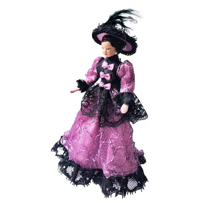 1:12 Scale Miniature Dolls With Stand Dollhouse Accessories Christmas Toys For Girls Children
