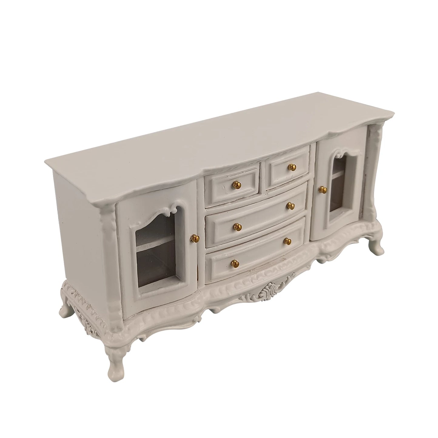 Vitrina de madera para casa de muñecas en miniatura a escala 1:12: diseño elegante y hecho a mano.