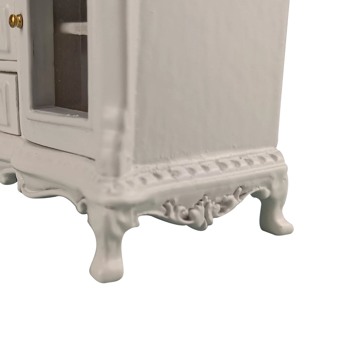 Vitrina de madera para casa de muñecas en miniatura a escala 1:12: diseño elegante y hecho a mano.