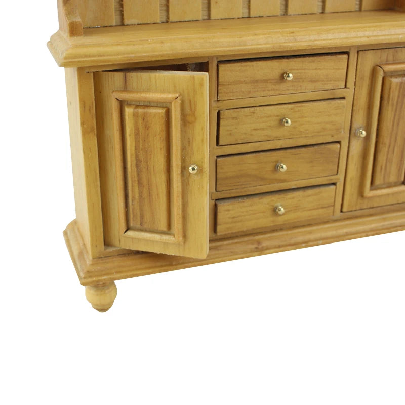 Meuble de cuisine miniature en bois massif, échelle 1:12, fabriqué à la main, pour maison de poupée