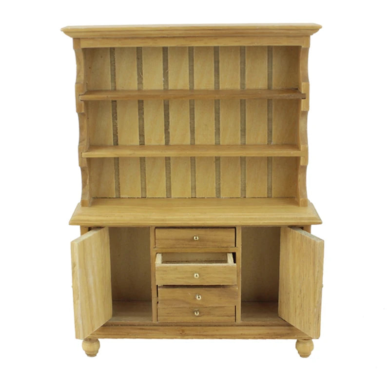 Meuble de cuisine miniature en bois massif, échelle 1:12, fabriqué à la main, pour maison de poupée