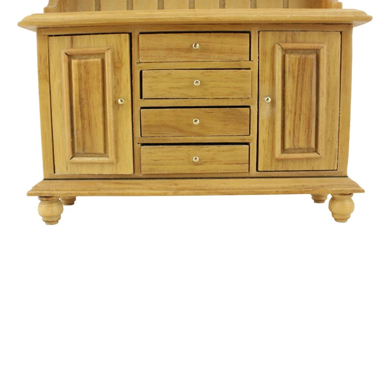 Meuble de cuisine miniature en bois massif, échelle 1:12, fabriqué à la main, pour maison de poupée