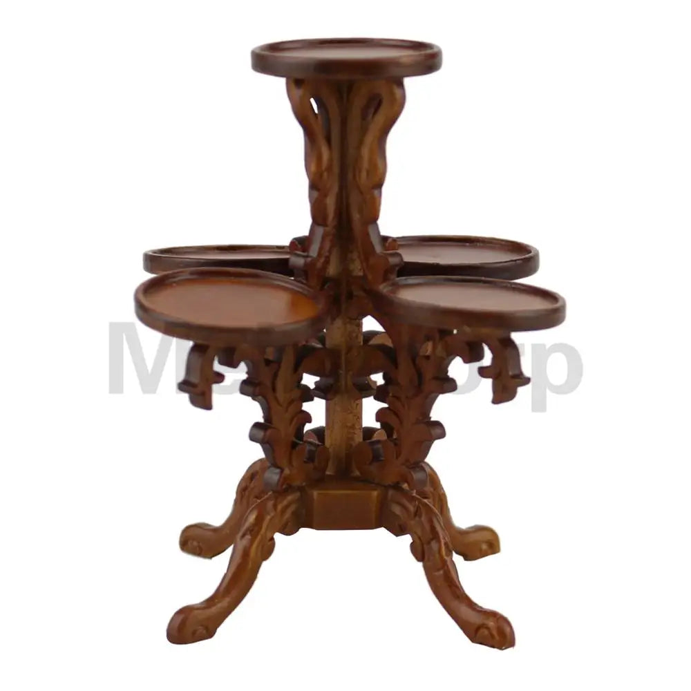 Muebles para casa de muñecas a escala 1:12: jardinera de madera hecha a mano con detalles tallados
