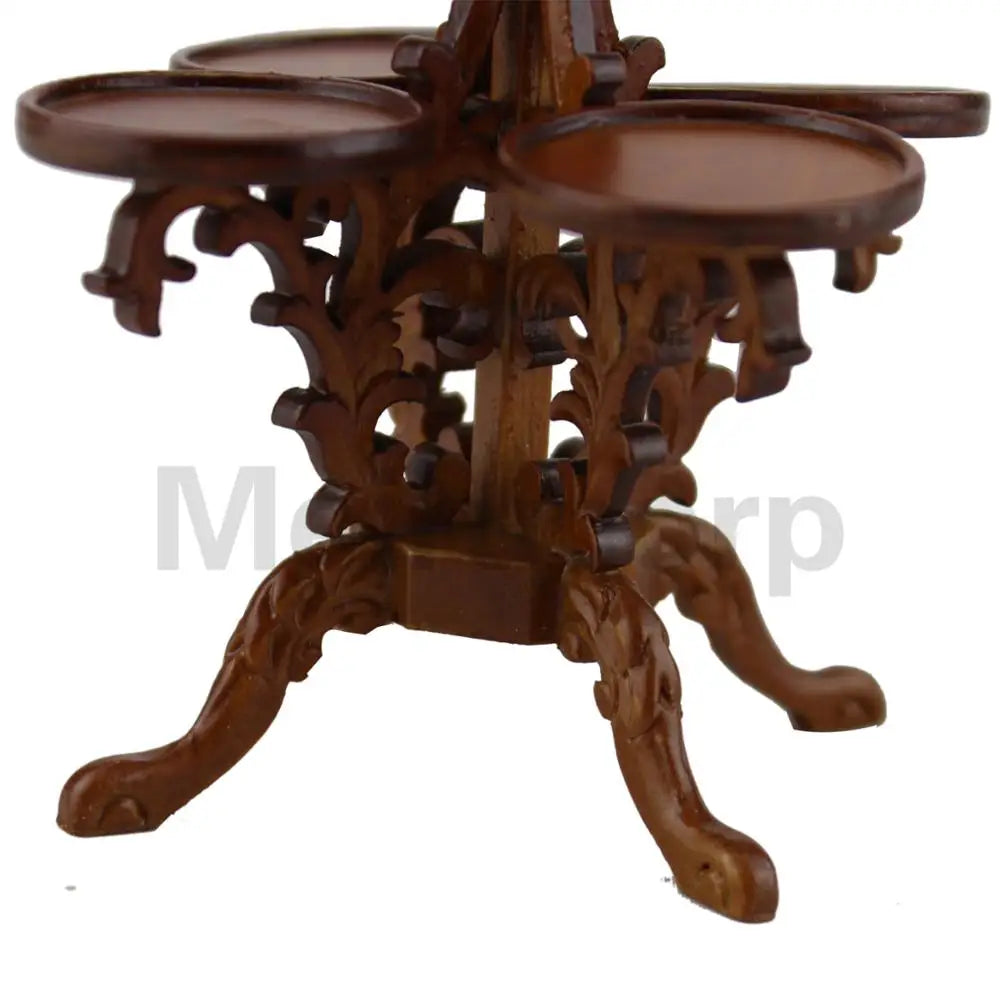Muebles para casa de muñecas a escala 1:12: jardinera de madera hecha a mano con detalles tallados