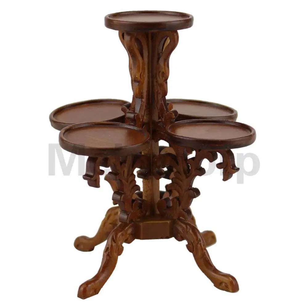 Muebles para casa de muñecas a escala 1:12: jardinera de madera hecha a mano con detalles tallados