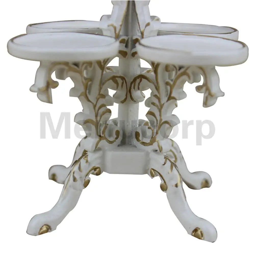 1:12 Scale Miniature Dollhouse Furniture Handmade Classical White Polygon Flower Stand