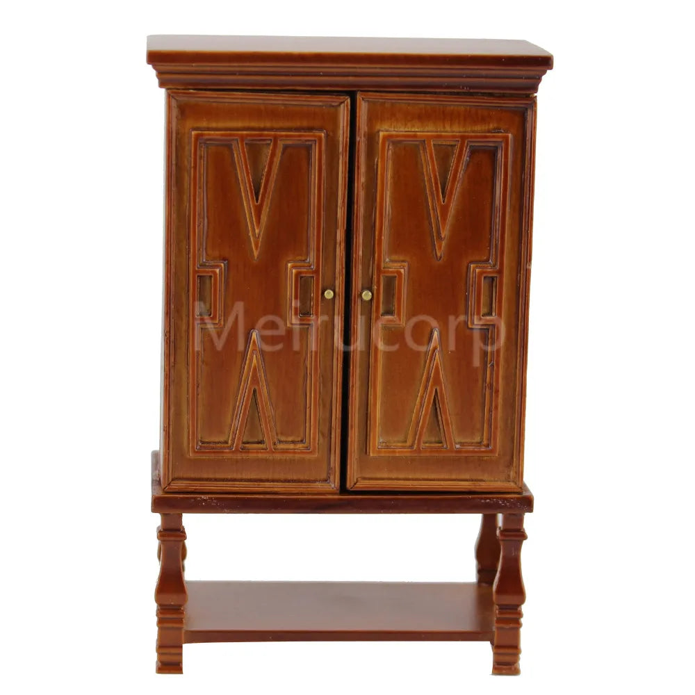 Vitrina de madera para vinos hecha a mano a escala 1:12 para muebles en miniatura de casa de muñecas