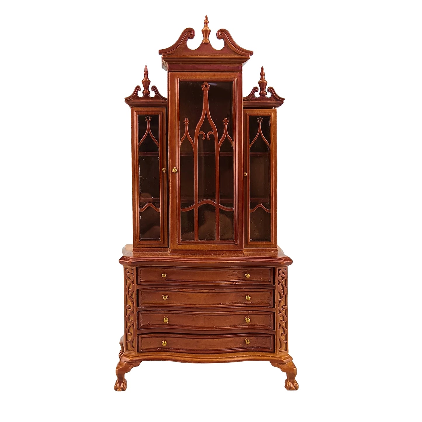 1:12 Scale Miniature Dollhouse Hand Carved Wooden Cupboard Furniture