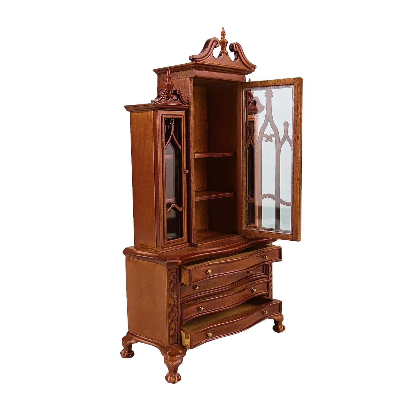 1:12 Scale Miniature Dollhouse Hand Carved Wooden Cupboard Furniture