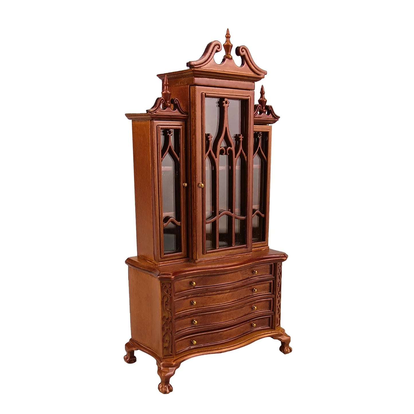 1:12 Scale Miniature Dollhouse Hand Carved Wooden Cupboard Furniture
