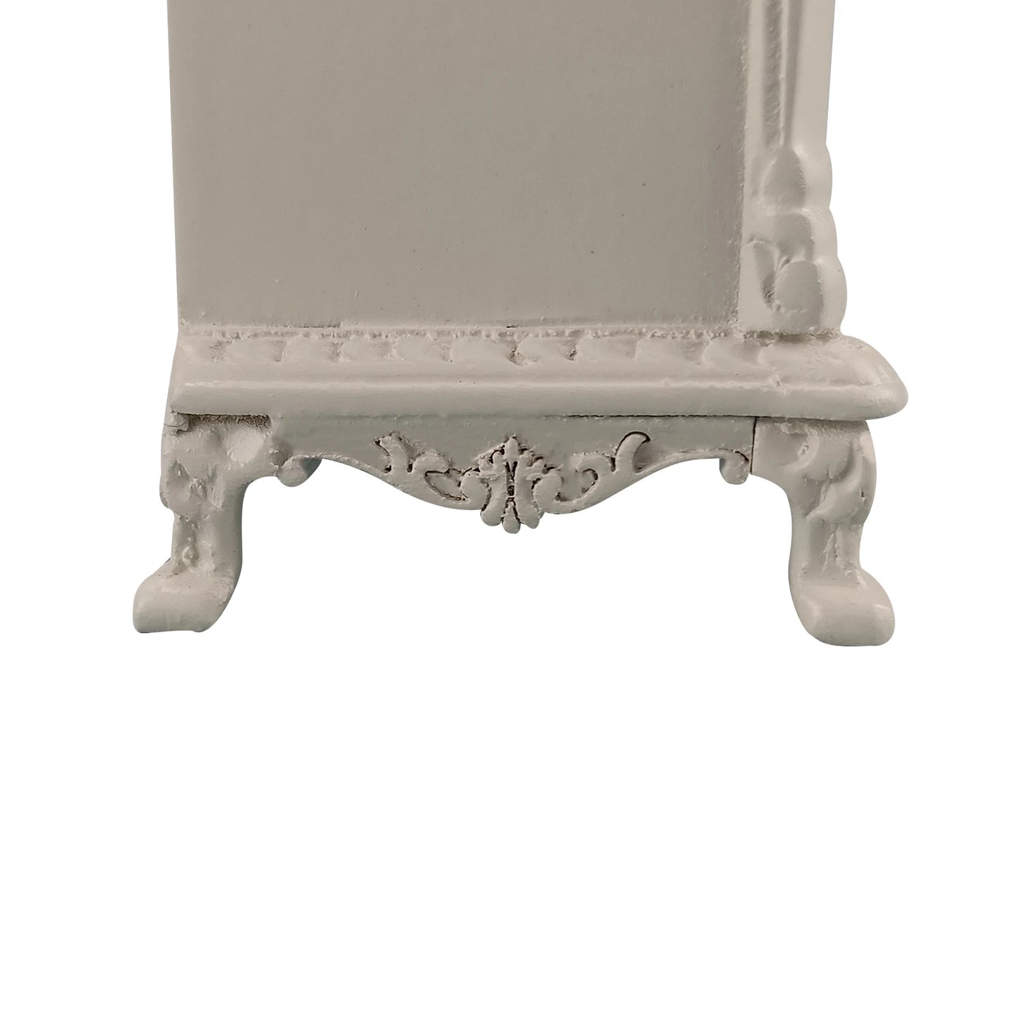 Aparador blanco en miniatura con espejo a escala 1:12 - Muebles de comedor para casa de muñecas tallados a mano