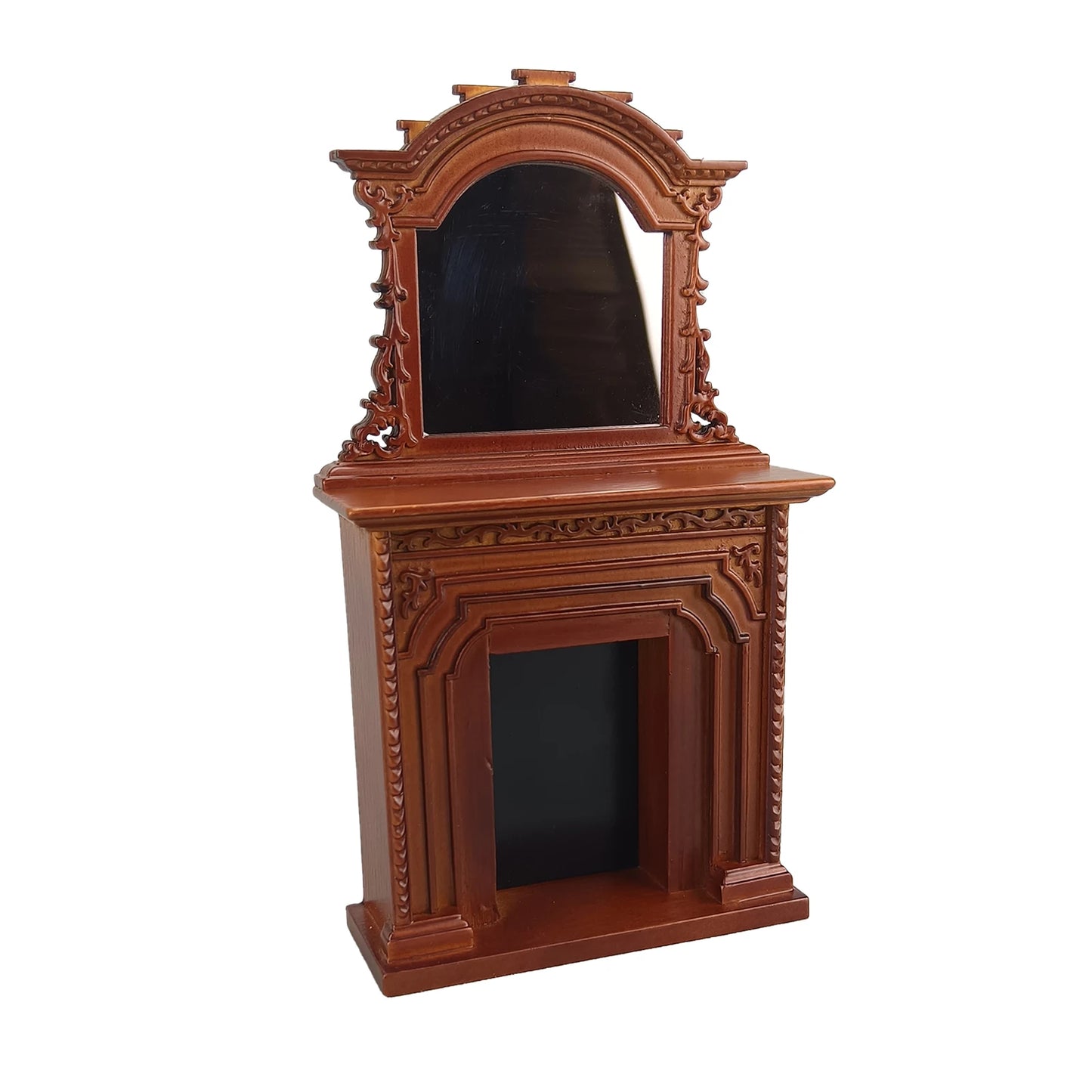 Chimenea de casa de muñecas en miniatura hecha a mano a escala 1:12 con espejo para muñecas