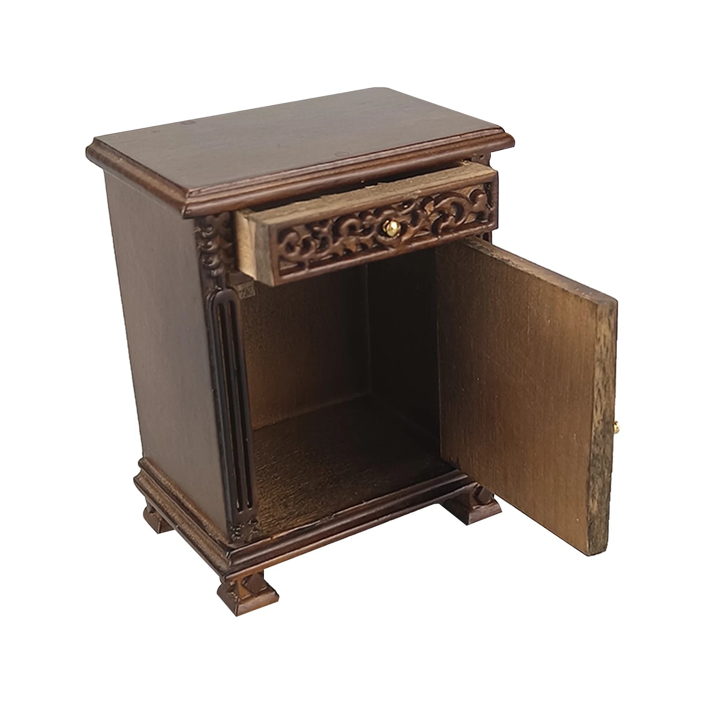 Muebles para casa de muñecas a escala 1:12 | Vitrina de madera artesanal para muñecas en miniatura