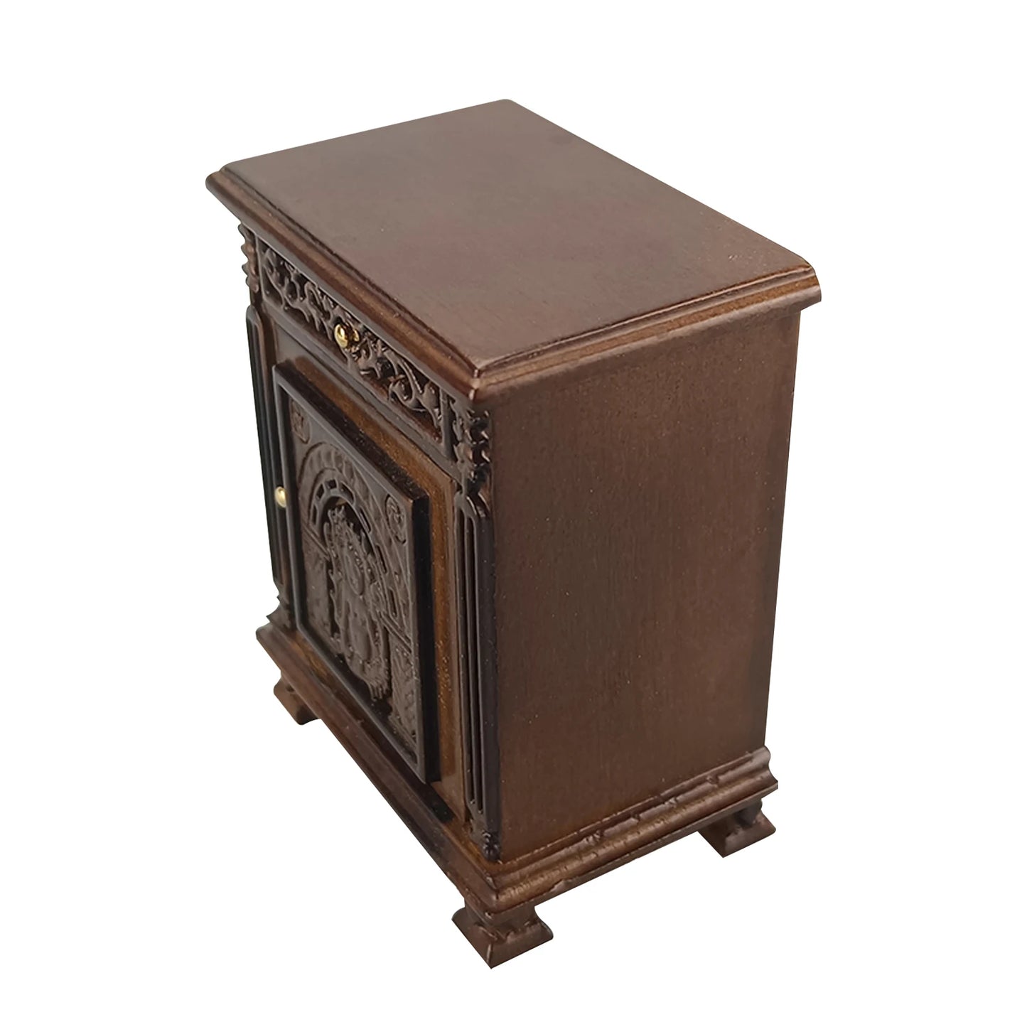 1:12 Scale Miniature Dollhouse Furniture Hand Carved Portrait Small Cabinet