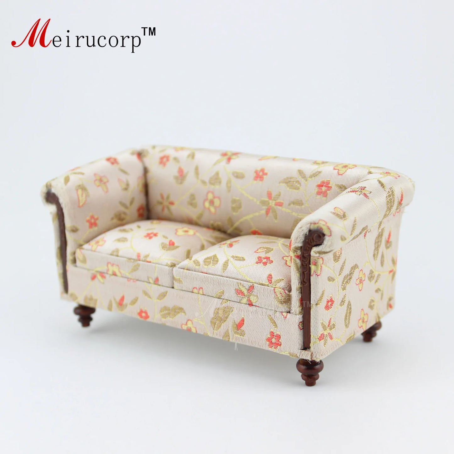 Muebles de sala de estar para casa de muñecas en miniatura a escala 1:12, sofá exquisito