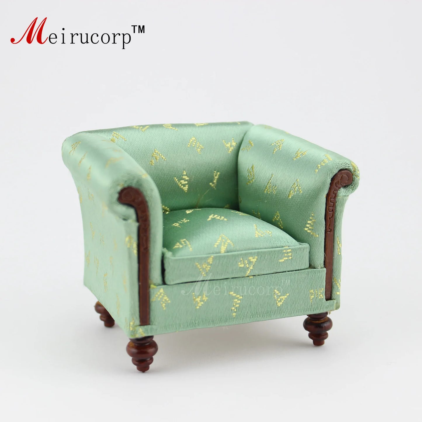Sillón para casa de muñecas en miniatura hecho a mano a escala 1:12