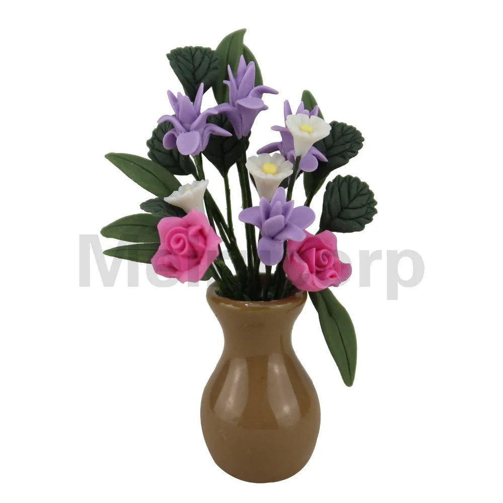 Decoración floral para casa de muñecas a escala 1:12: accesorio de mobiliario en miniatura para el hogar
