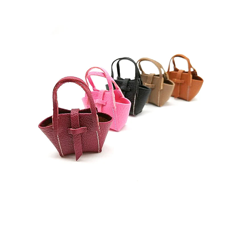 1:6 Scale Miniature Leather Handbag Purse Lady Shoulder Bag Fashion Doll Accessories