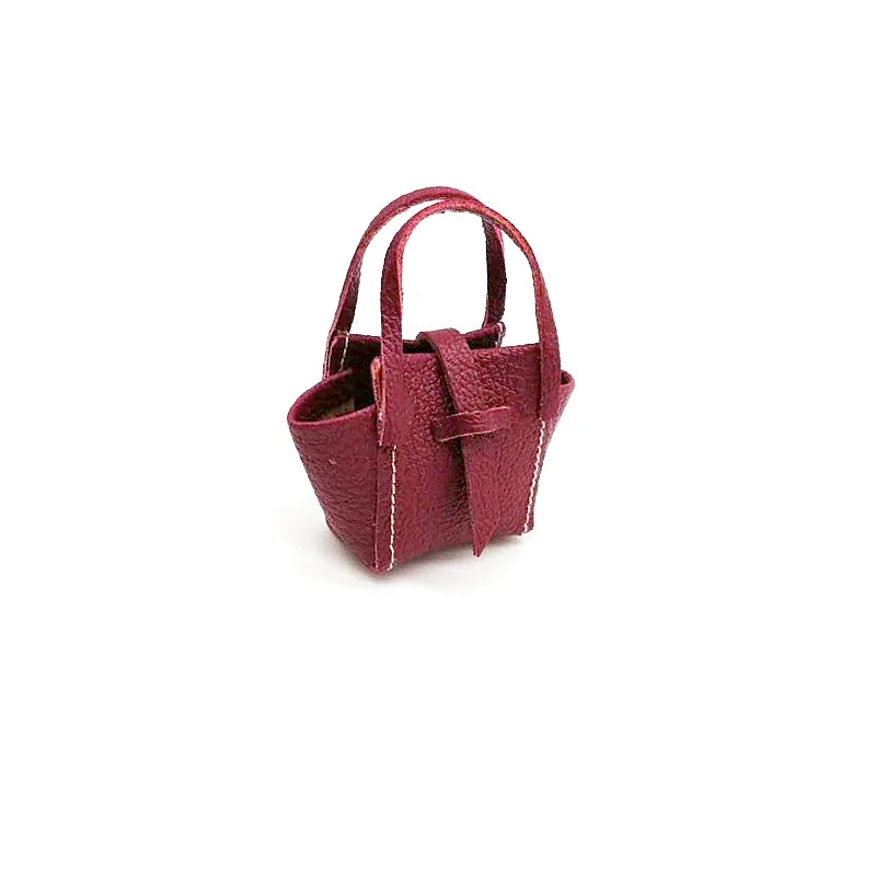 1:6 Scale Miniature Leather Handbag Purse Lady Shoulder Bag Fashion Doll Accessories