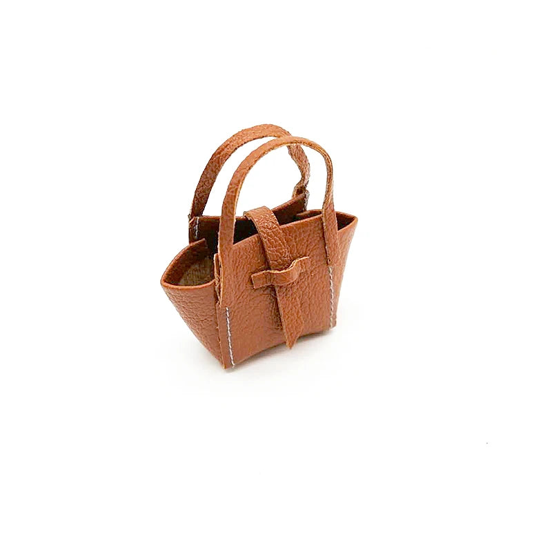1:6 Scale Miniature Leather Handbag Purse Lady Shoulder Bag Fashion Doll Accessories