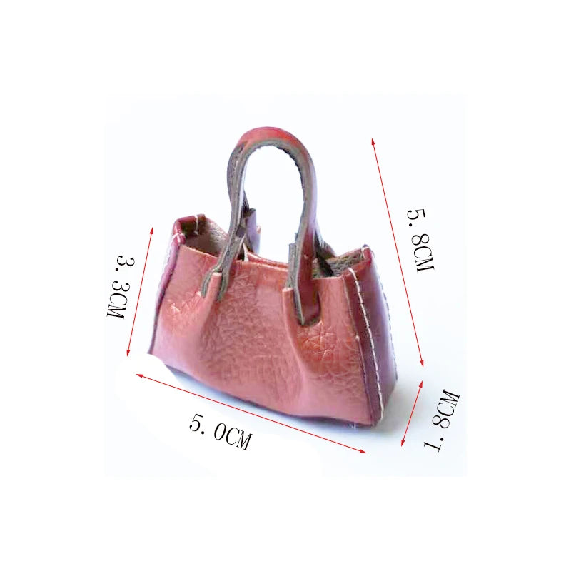 1:6 Scale Miniature Leather Handbag Purse Lady Shoulder Bag Fashion Doll Accessories For Dollhouse