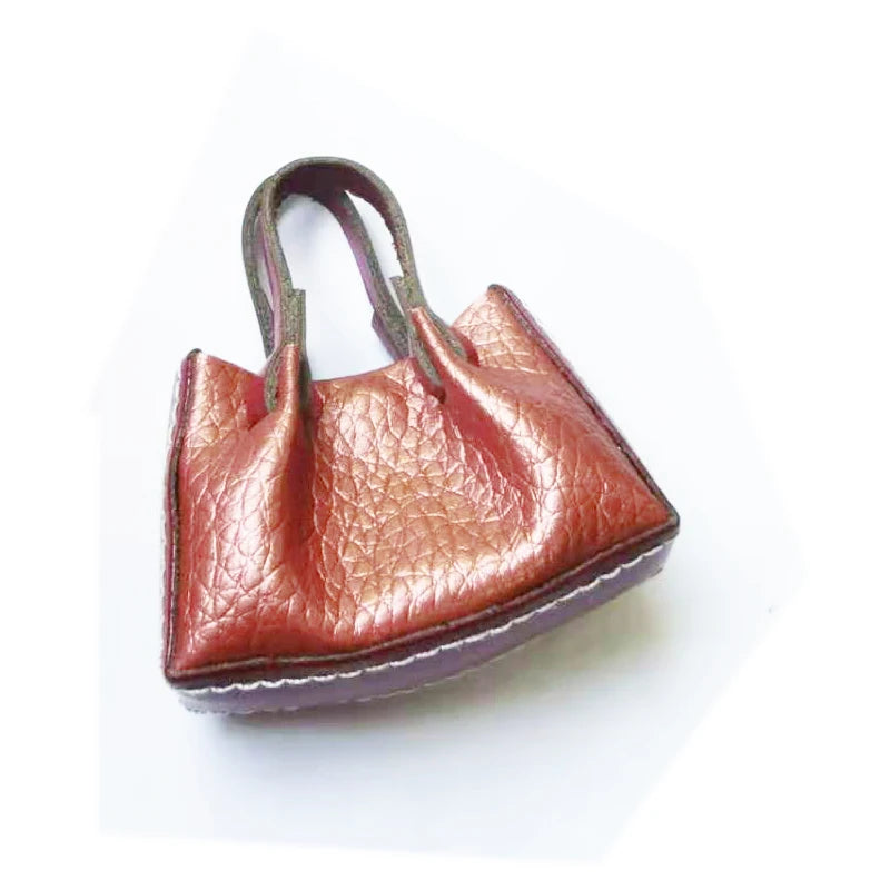 1:6 Scale Miniature Leather Handbag Purse Lady Shoulder Bag Fashion Doll Accessories For Dollhouse