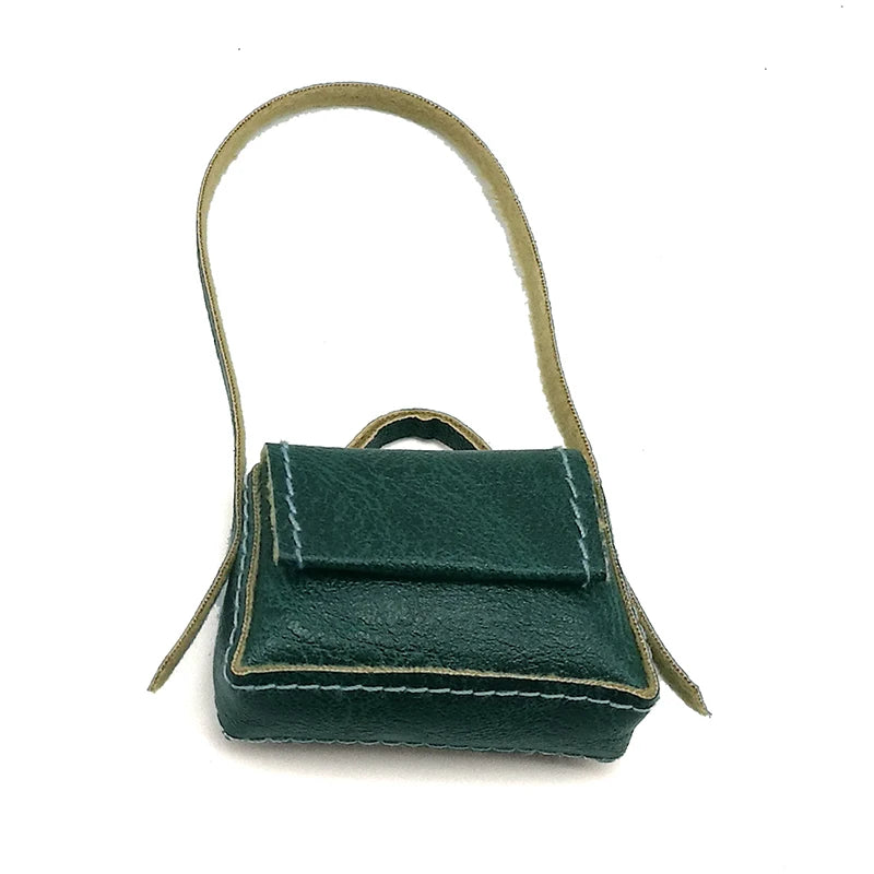 1:6 Scale Miniature Leather Handbag Purse Lady Shoulder Bag Fashion Doll Accessory