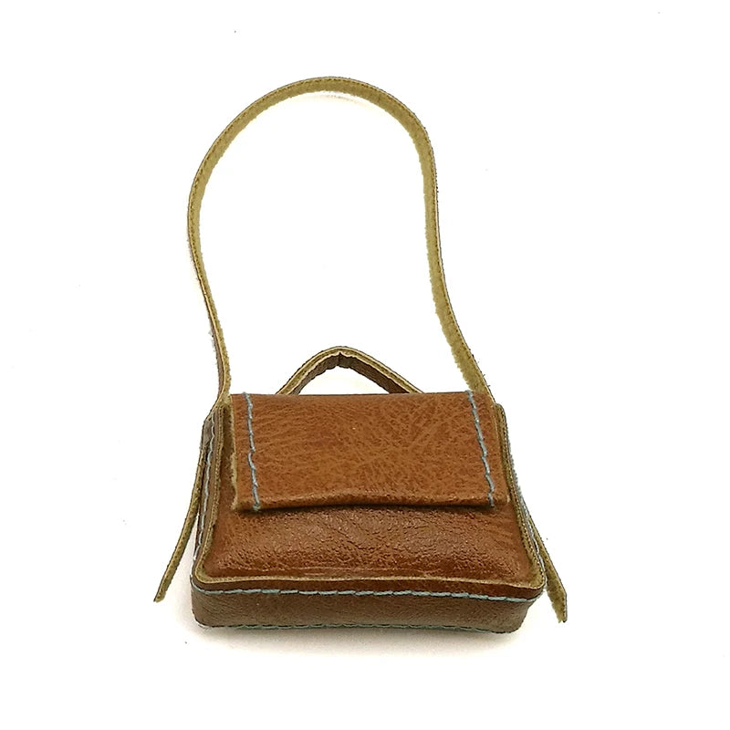 1:6 Scale Miniature Leather Handbag Purse Lady Shoulder Bag Fashion Doll Accessory