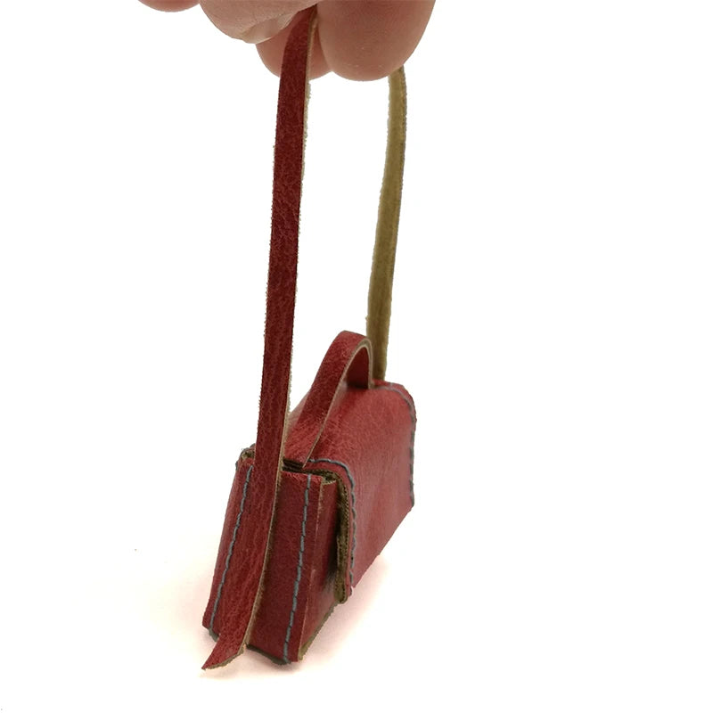 1:6 Scale Miniature Leather Handbag Purse Lady Shoulder Bag Fashion Doll Accessory