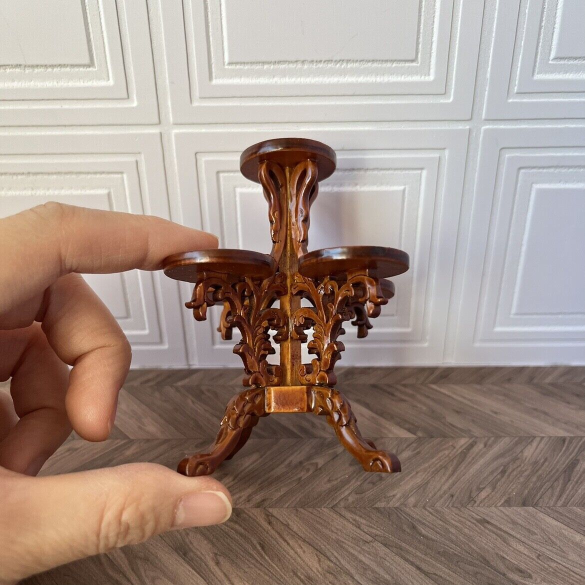 Muebles en miniatura para casa de muñecas Mini OB11 Muebles BJD Swan Flower Stand 1:12