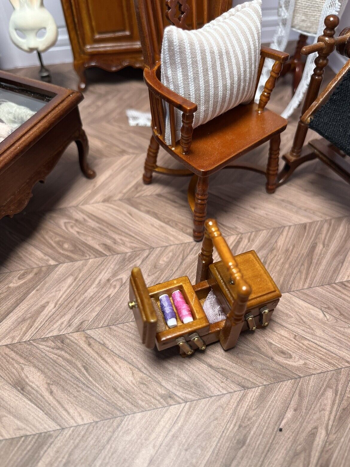 Muebles en miniatura OB11, modelo 1:12, caja de costura, lonchera, estuche para cosméticos, Blythe