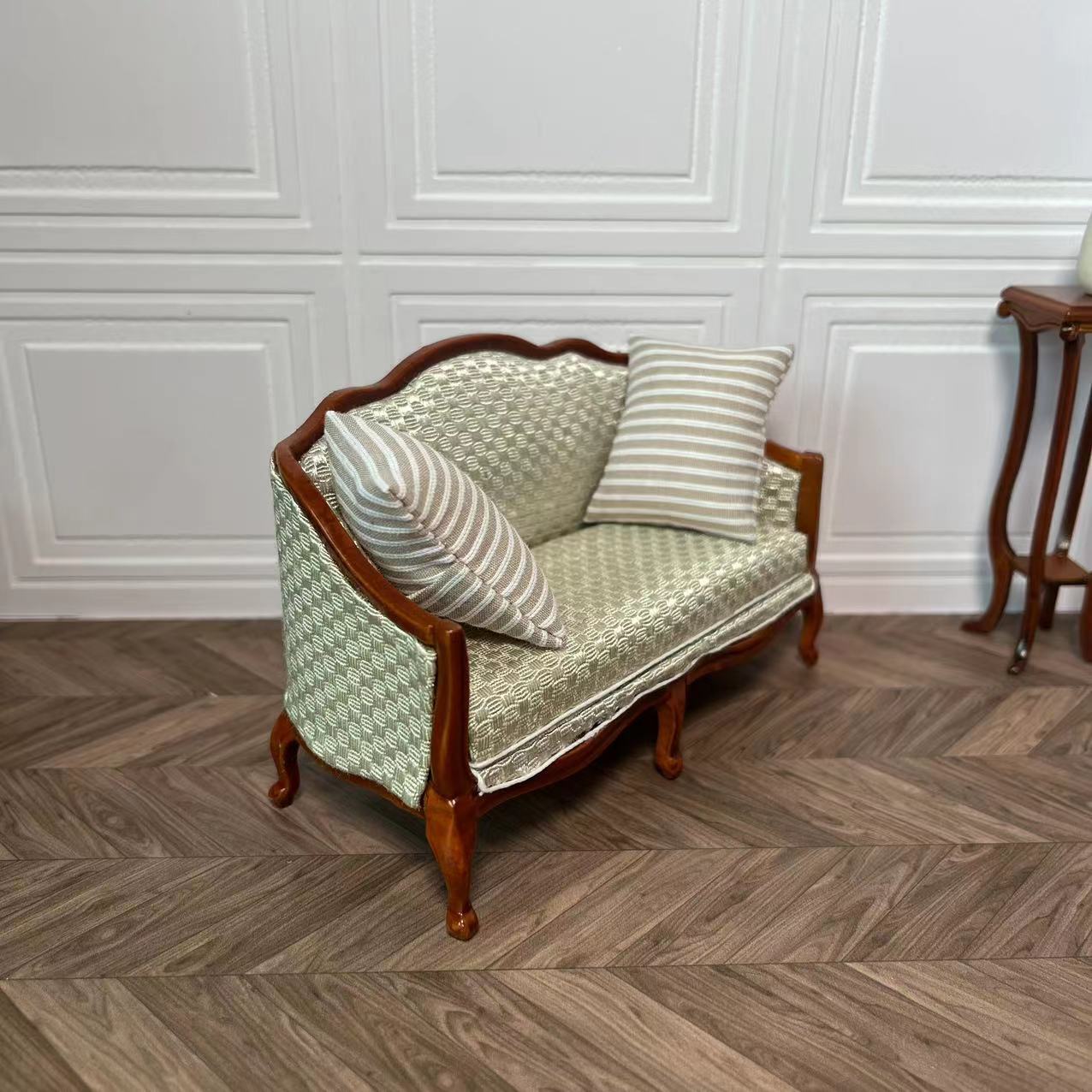 Maison de poupée miniature 1:12 Meubles Ob11 Gentleman Sofa Double Sofa Single Sofa