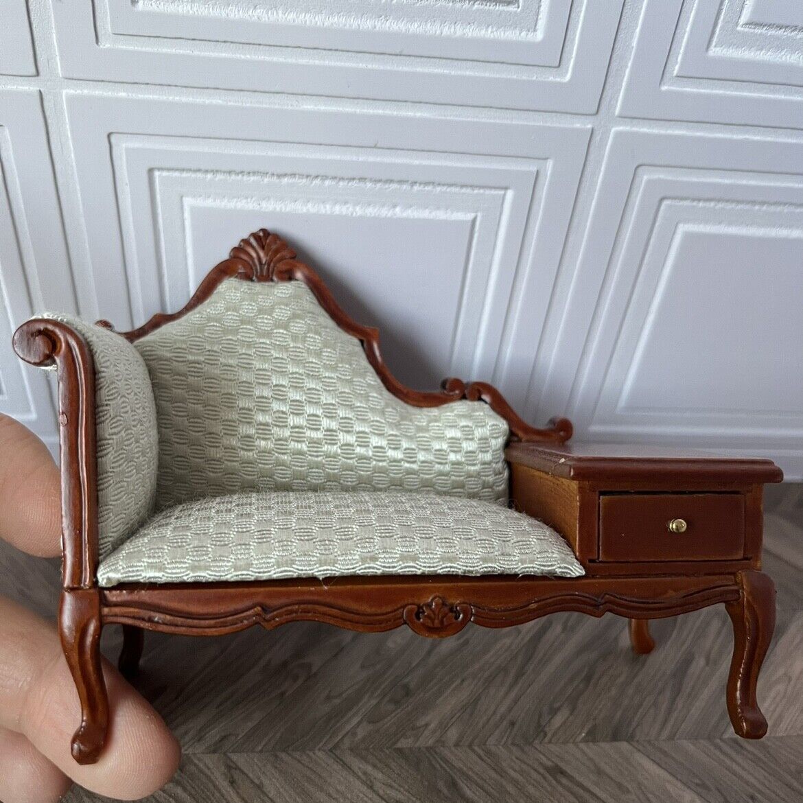 Muebles en miniatura 1:12 Casa de muñecas Mini Silla de teléfono Blythe Chaise Longue
