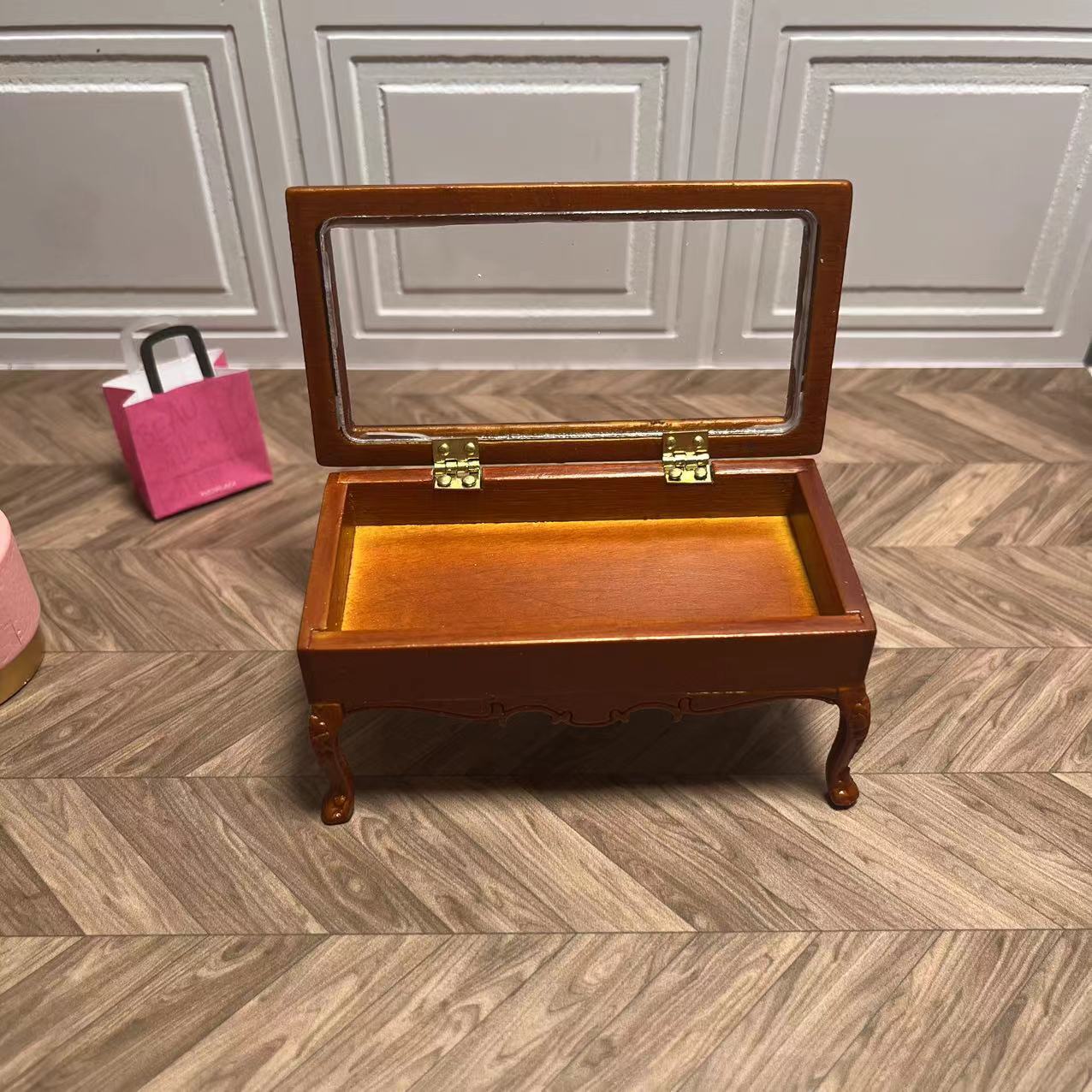 Casa de muñecas en miniatura 1:12 Mini muebles OB11 Mesa de té pequeña Almacenamiento abierto Blythe