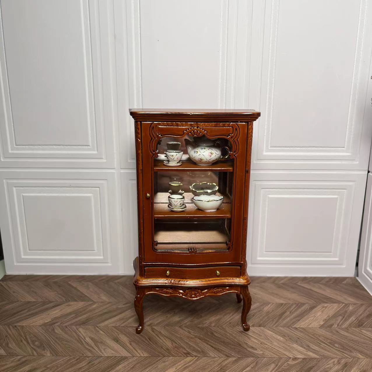 Maison de poupée miniature 1:12 Mini meubles Vitrine multicouche Armoire haute