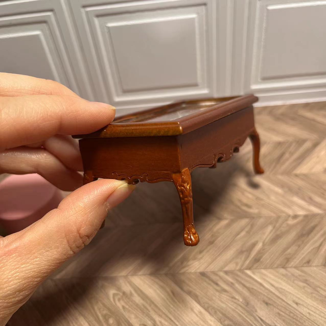 Casa de muñecas en miniatura 1:12 Mini muebles OB11 Mesa de té pequeña Almacenamiento abierto Blythe
