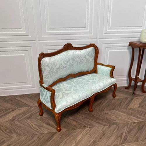 Mini casa de muñecas 1:12 Fine Miniatures OB11 Sofá Dijon Sofá doble Sofá individual