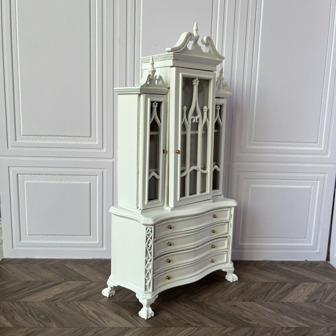 Casa de muñecas en miniatura 1:12, minimuebles, escaparate gótico, modelo de escena BJD