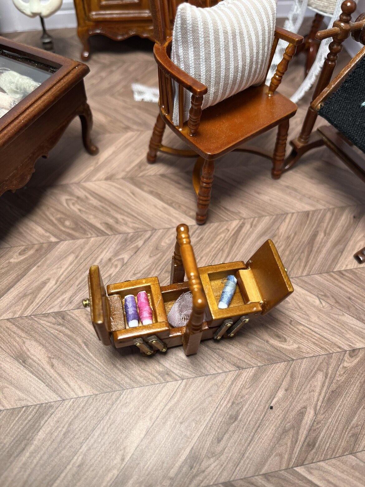 Muebles en miniatura OB11, modelo 1:12, caja de costura, lonchera, estuche para cosméticos, Blythe