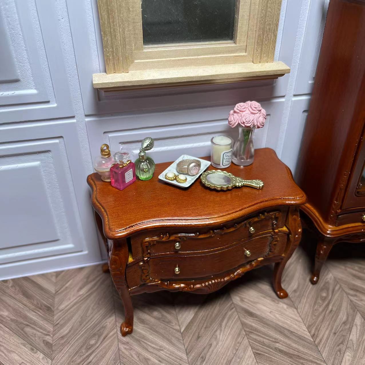 Casa de muñecas en miniatura 1:12, muebles en miniatura, cómoda con cajones.