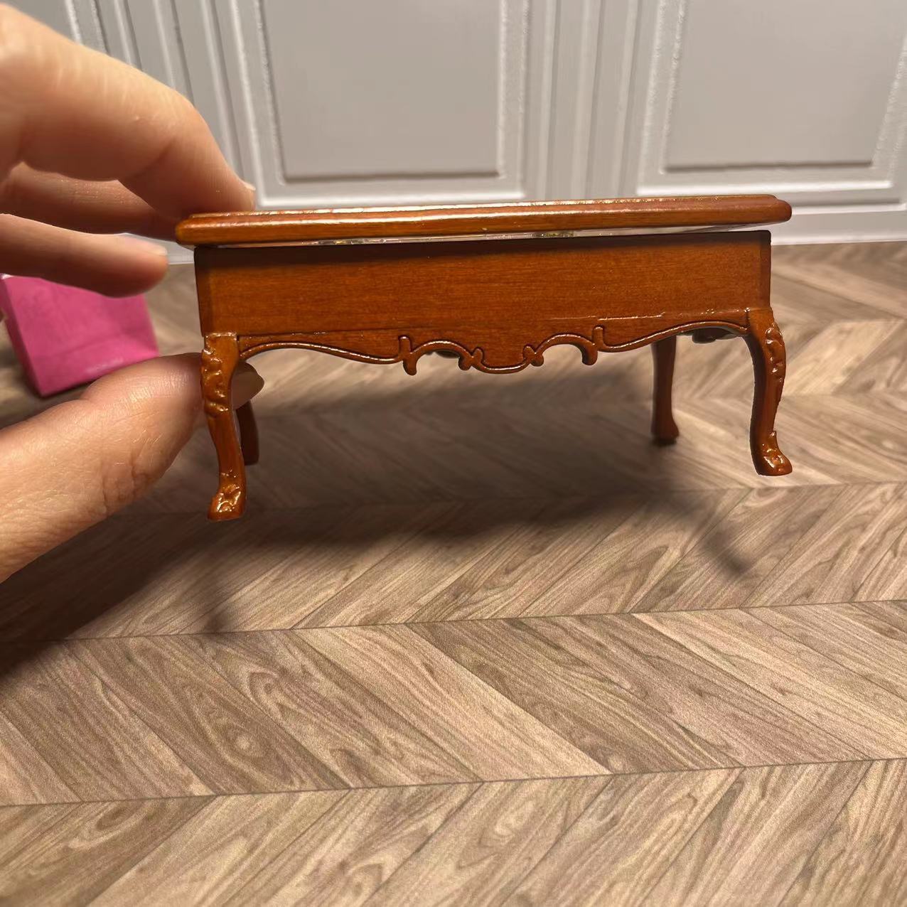 Casa de muñecas en miniatura 1:12 Mini muebles OB11 Mesa de té pequeña Almacenamiento abierto Blythe