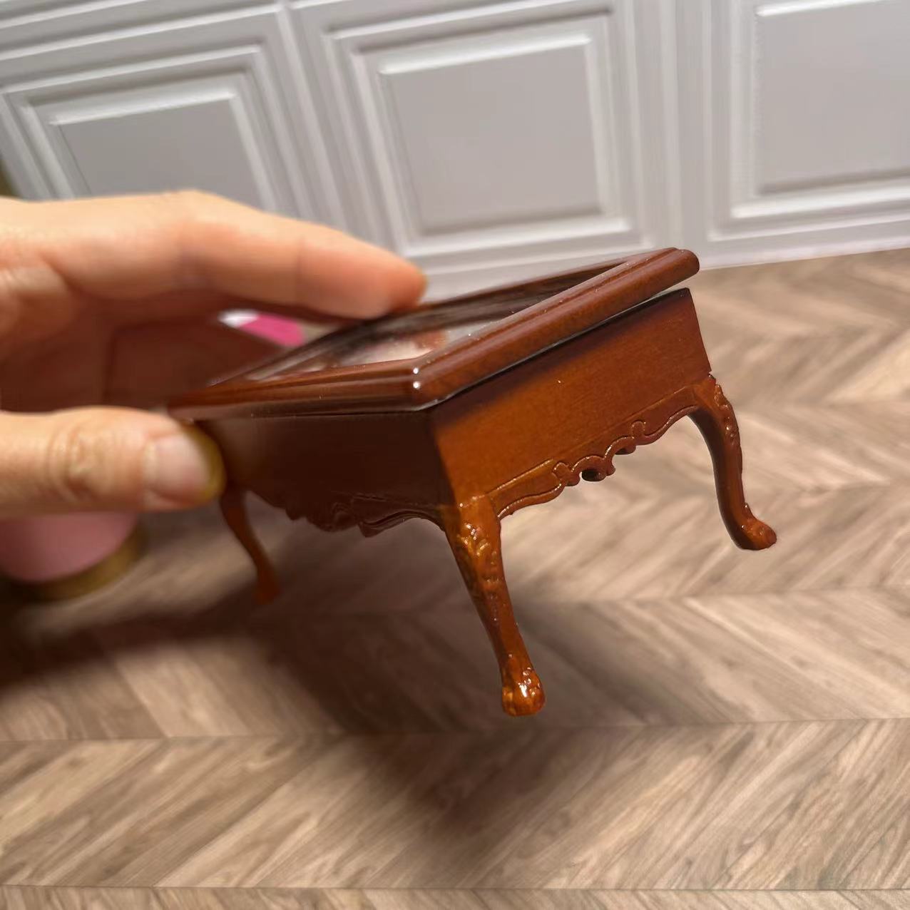 Casa de muñecas en miniatura 1:12 Mini muebles OB11 Mesa de té pequeña Almacenamiento abierto Blythe