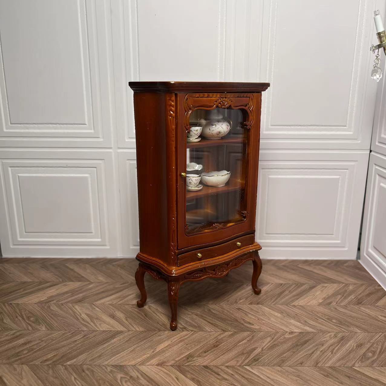 Maison de poupée miniature 1:12 Mini meubles Vitrine multicouche Armoire haute