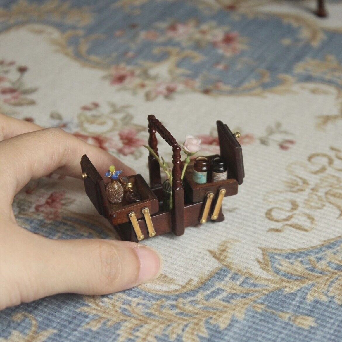 Muebles en miniatura OB11, modelo 1:12, caja de costura, lonchera, estuche para cosméticos, Blythe
