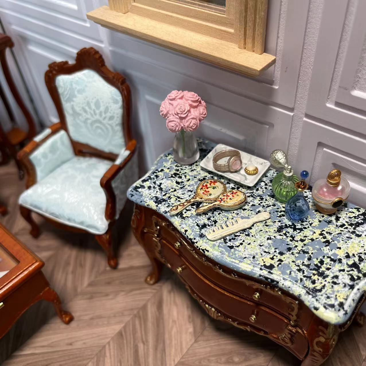 Mini casa de muñecas 1:12 Fine Miniatures OB11 Sofá Dijon Sofá doble Sofá individual
