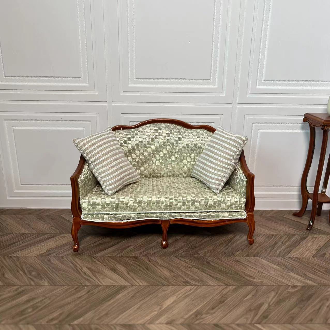 Maison de poupée miniature 1:12 Meubles Ob11 Gentleman Sofa Double Sofa Single Sofa
