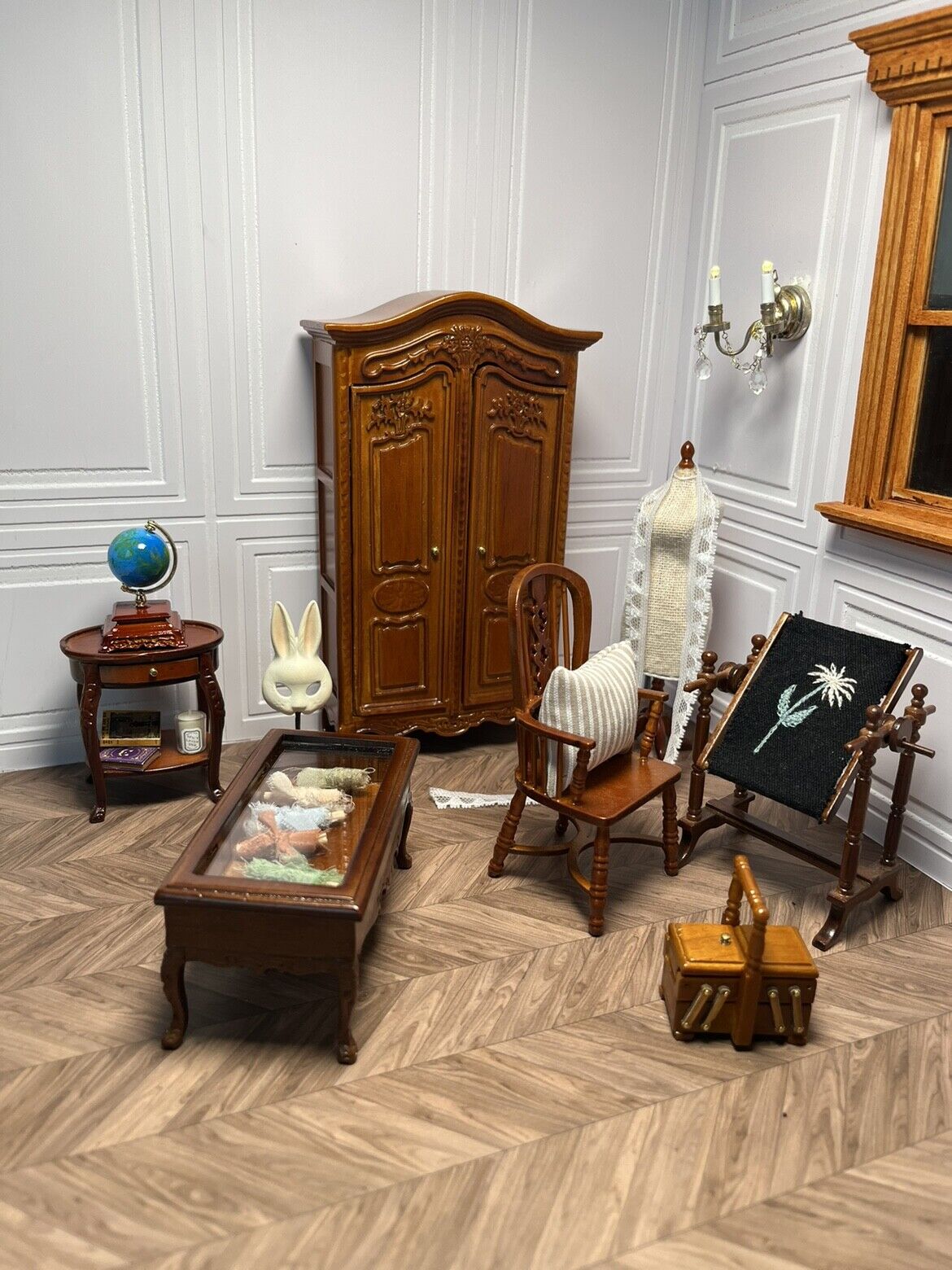 Muebles en miniatura OB11, modelo 1:12, caja de costura, lonchera, estuche para cosméticos, Blythe
