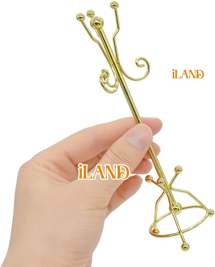 1:12 Scale Miniature Metal Jewelry Stand Organizer With Coat Rack Design For Earrings And Rings Miniature Dollhouse Accessory